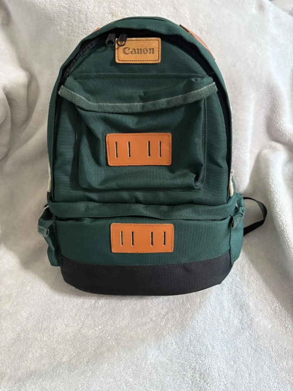 Vintage Canon Professional Photographer Camera Backpack Forest Green Canvas 1